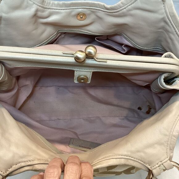 Coach Signature Logo Parker Optic Art Kisslock Satchel Shoulder Bag - Picture 14 of 15